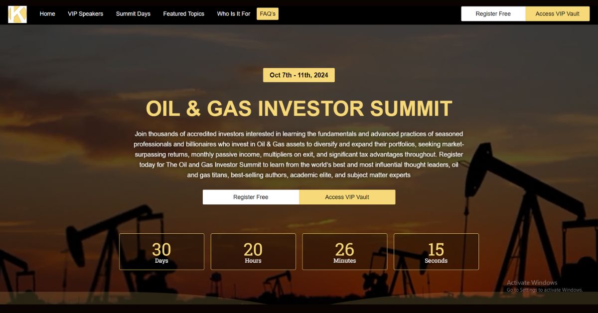 Oil & Gas Investor Summit Web Design